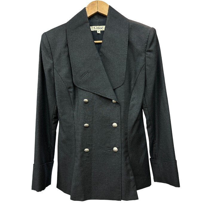 Chloe クロエ ダブルブレスト ジャケット 40 レディース アウター 裾プリーツ 中古 W４