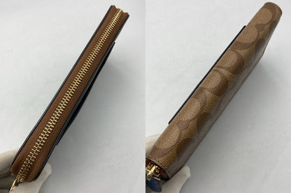 COACH コーチ シグネチャー 花柄ポケット ラウンドファスナー長財布 F73011 中古 4