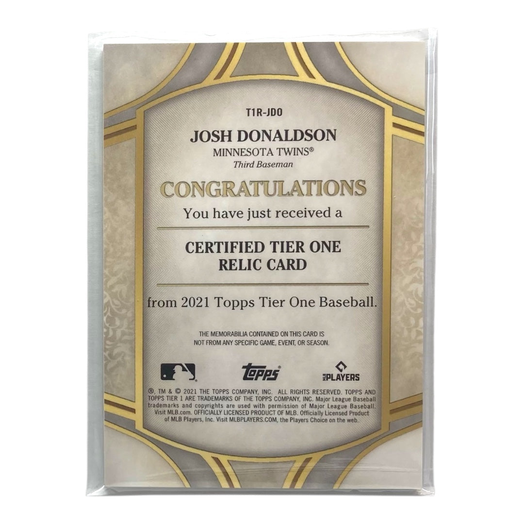 TOPPS MLBカード TIER 1 JOSH DONALDSON MINNESOTA TWINS /399 #T1R-JDO 中古 IT2