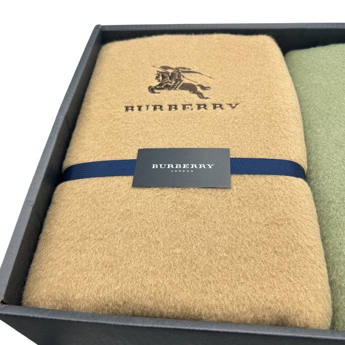 BURBBERRY バーバリー ウール 毛布 2枚 セット BB1550 FST 200 2160 インテリア 寝具 冬 秋 西川産業 中古 W４