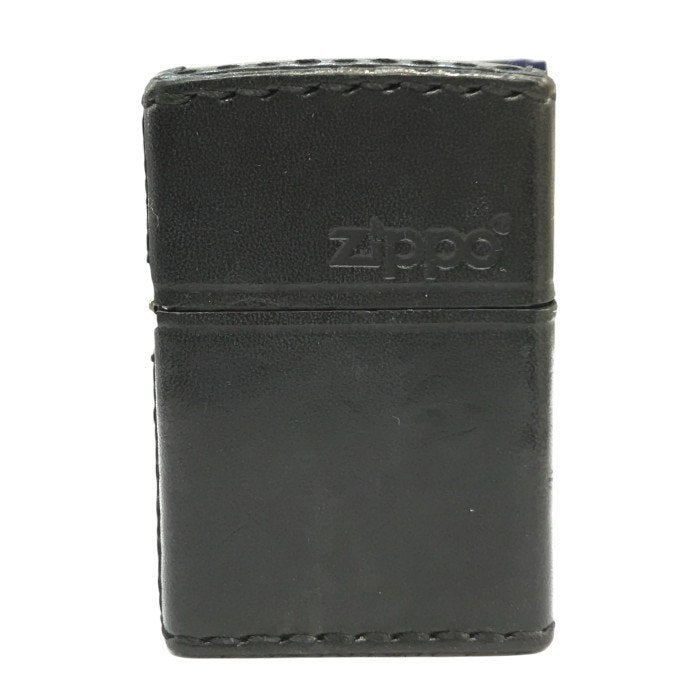 ZIPPO ジッポー 革巻き オイルライター レザー ブラック ロゴ シンプル コレクション 中古 T1