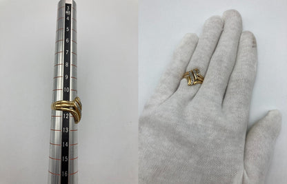 K18/Pt900 コンビ ダイヤ0.05ct  リング 11号 中古 D4