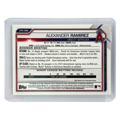 TOPPS MLBカード BOWMAN CHROME 1ST ALEXANDER RAMIREZ ANGELS /299 #CPA-ARA 中古 IT1