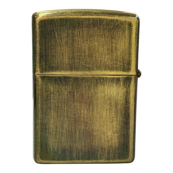Zippo ジッポー OVER WORK オイルライター スカル ガイコツ 真鍮ユーズド加工 アンティークゴールド USA製 中古 T1