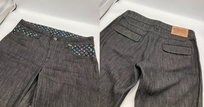 LOUIS VUITTON ルイヴィトン モノグラム マルチカラー クロップド デニムパンツ RW091W WOPA02DAZ サイズ38 レディース 中古 D4