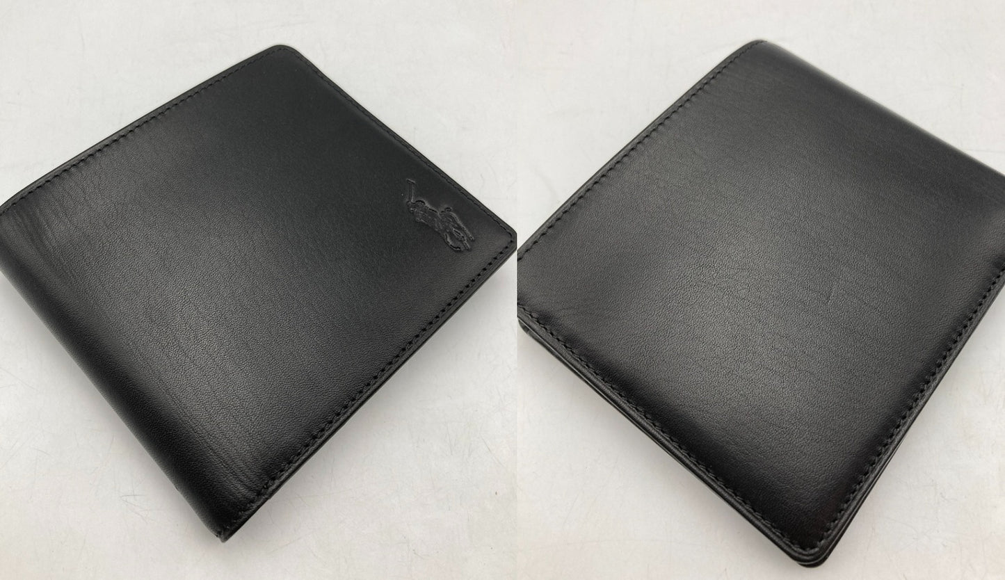 POLO RALPH LAUREN ポロ ラルフローレン 2つ折りコンパクト財布 レザー 中古 D4