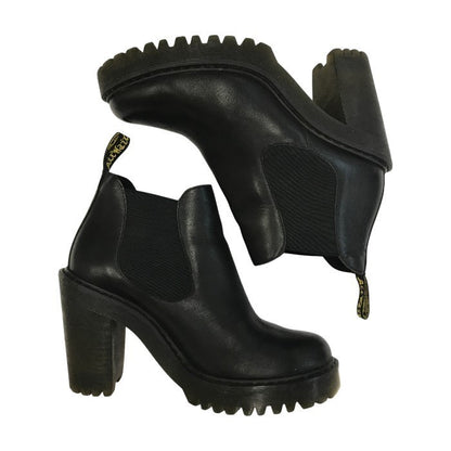 Dr.Martens ドクターマーチン HURSTON サイドゴアブーツ レディース レザー ヒール チェルシーブーツ ブラック UK5 中古 T1