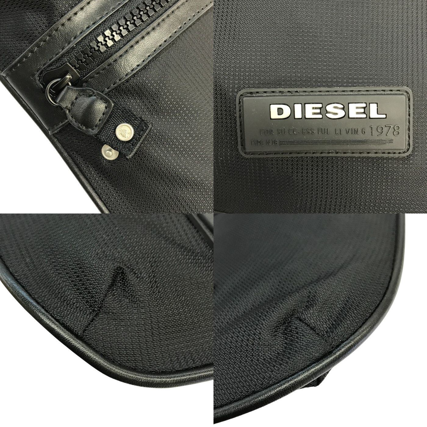 DIESEL ディーゼル ショルダーバッグ ユニセックス ナイロン レザー サコッシュ ブラック 中古 T1