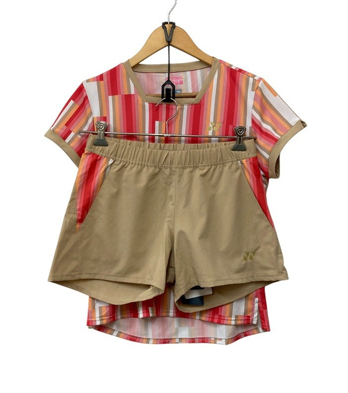 YONEX ヨネックス バドミントンウェア ゲームシャツ 上下セット クリスタルレッド レディース 中古 D4