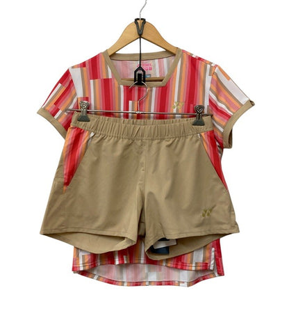 YONEX ヨネックス バドミントンウェア ゲームシャツ 上下セット クリスタルレッド レディース 中古 D4