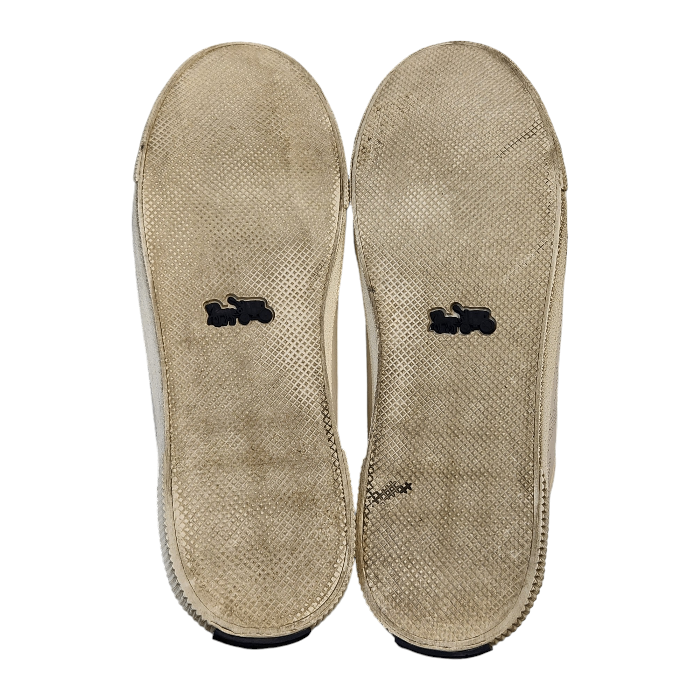 COACH コーチ スニーカー メンズ パンチング レザー ローカット レースアップ オフホワイト 27cm FG4671 中古 T1