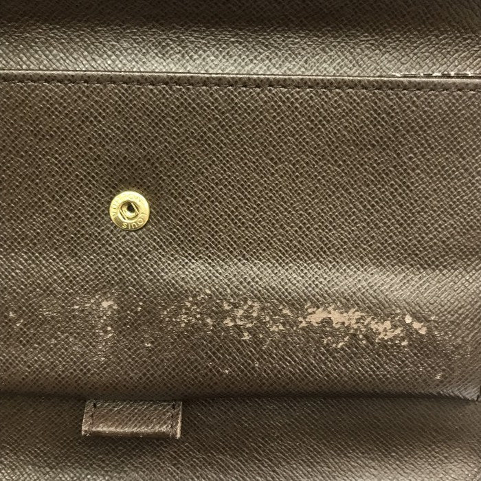 LOUIS VUITTON ルイヴィトン ダミエ エベヌ ポルトフォイユ インターナショナル 長財布 ユニセックス 3つ折り 定番 ブラウン N61217 中古 T1