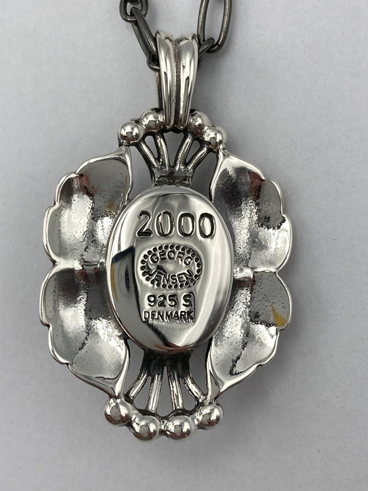 GEORG JENSEN ジョージジェンセン 2000年 ヘリテージ イヤーネックレス SV925 ヘマタイト 中古 D4