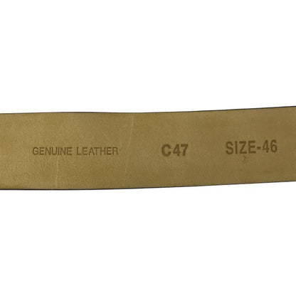 EMPORIO ARMANI エンポリオアルマーニ ベルト メンズ レザー ロゴ トップ式 プレートバックル シルバー/ブラック 46サイズ 中古 T1