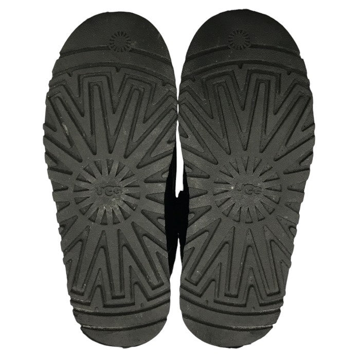 UGG アグ ファンケット ブーツ レディース レザー ジップアップ 厚底 艶消し マット ブラック 25cm 1120877 中古 T1