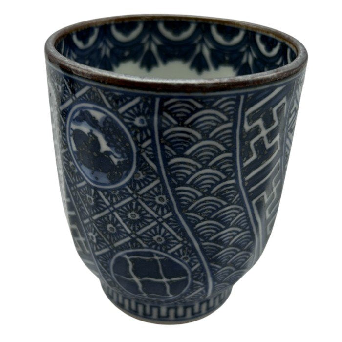 京焼 清水焼 山本昌弘 湯呑 ペア 和食器 磁器 茶器 丸紋祥瑞 中古 W４