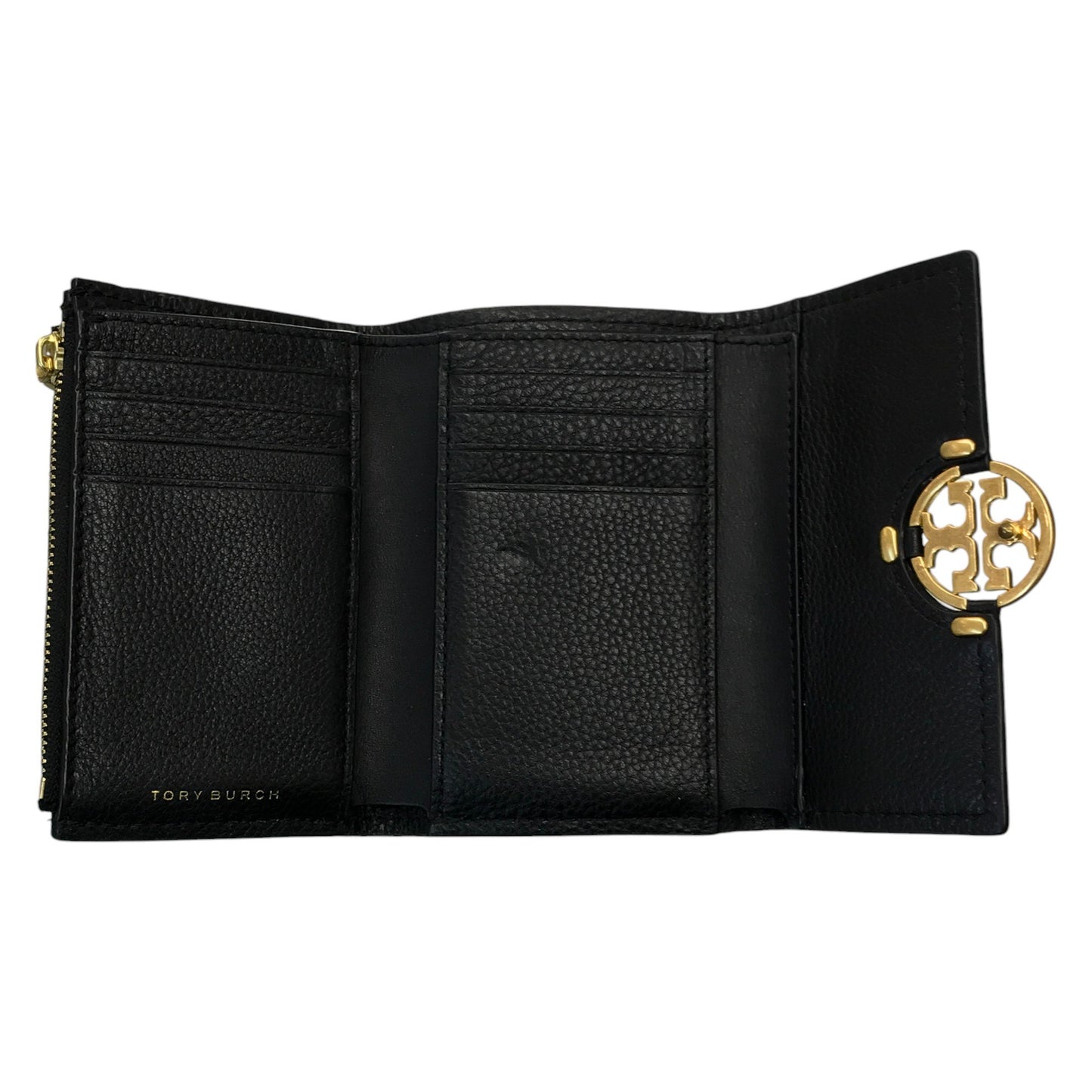 TORY BURCH トリーバーチ ミラー ミディアム ウォレット 財布 レディース 三つ折り レザー ブラック 10005626 中古 T1