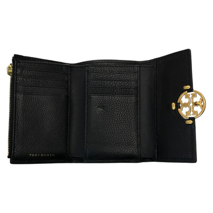 TORY BURCH トリーバーチ ミラー ミディアム ウォレット 財布 レディース 三つ折り レザー ブラック 10005626 中古 T1