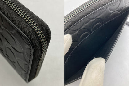 COACH コーチ エンボスド シグネチャー アコーディオン ジップウォレット CE551 長財布 メンズ 中古 D4