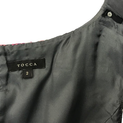 TOCCA トッカ ワンピース レディース 春夏 ノースリーブ 膝丈 花柄 総柄 ドレス 刺繍 ピンク/ブラック 2サイズ OPTOKW0560 中古 T1