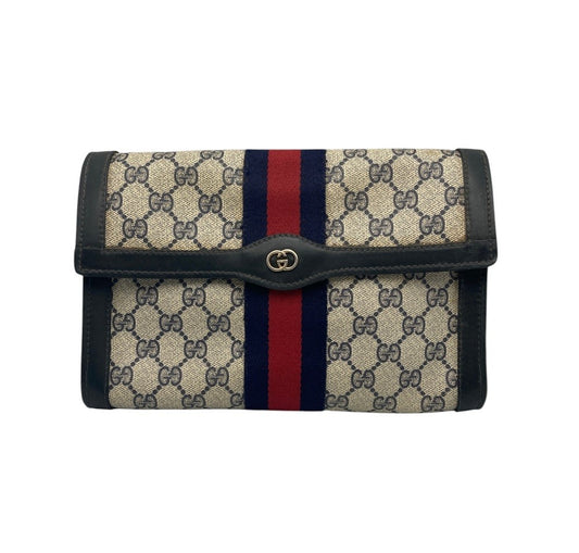 GUCCI オールドグッチ GGスプリーム シェリーライン クラッチバッグ 中古 D4