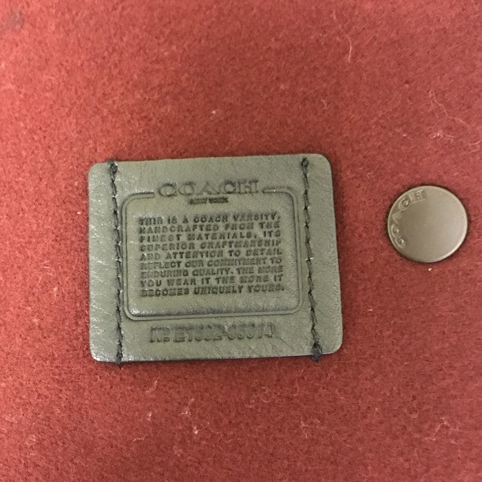 COACH コーチ スタジャン レディース ウール/レザー オーバーサイズ ブルゾン レッド Sサイズ 35104 アウター 秋 冬 中古 W1