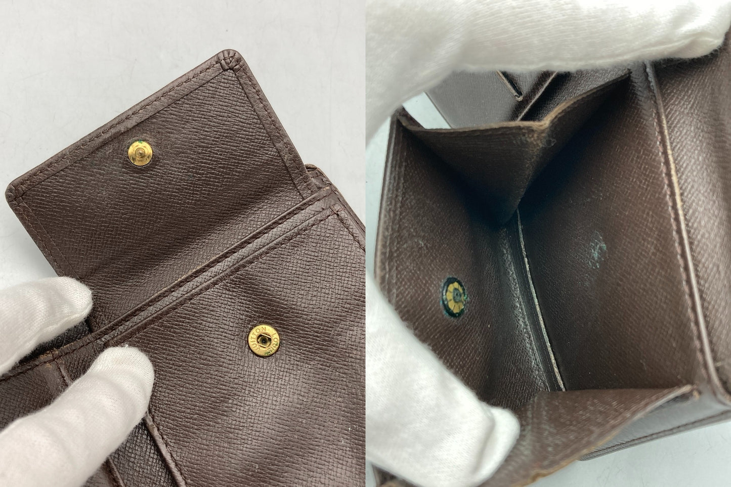 LOUIS VUITTON ルイヴィトン ダミエ エベヌ ポルトフォイユマルコ 2つ折り財布  N61675 中古 D4