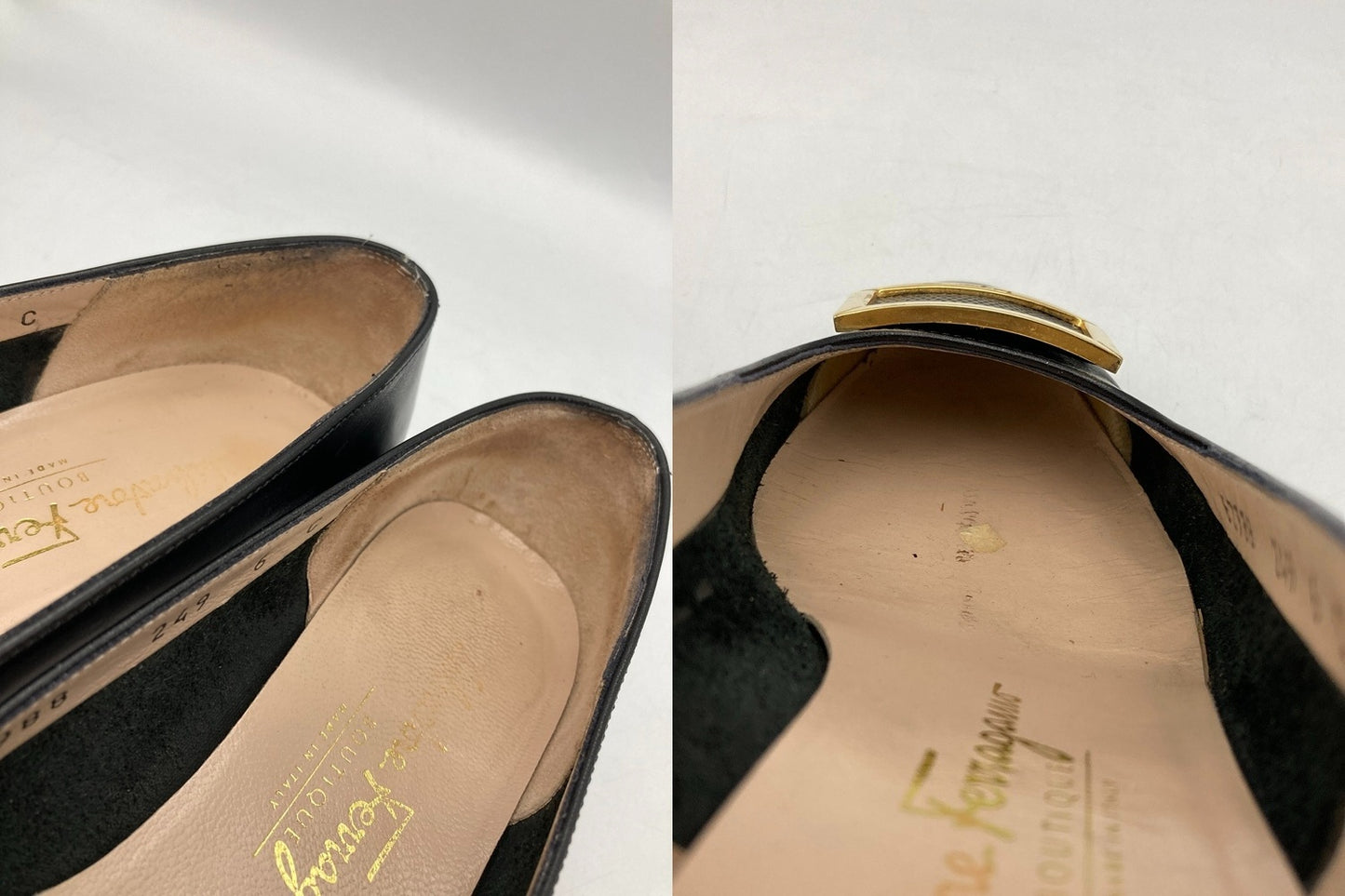 Salvatore Ferragamo サルヴァトーレフェラガモ レザー パンプス ブラック サイズ6 中古 D4