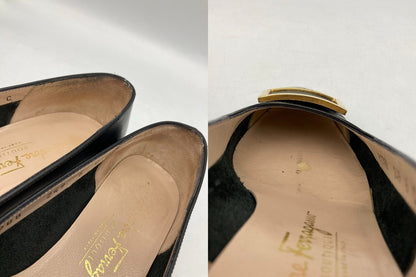 Salvatore Ferragamo サルヴァトーレフェラガモ レザー パンプス ブラック サイズ6 中古 D4