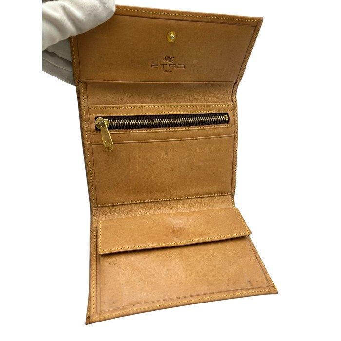 ETRO エトロ 二つ折り 財布 レディース ペイズリー柄 コンパクト 札入れ 小銭入れ 中古 W４