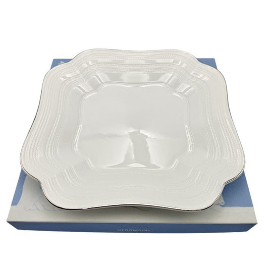 WEDGWOOD ウェッジウッド INTAGLIO インタグリオ PLATINUM プラチナ スクエアディッシュ 5C108200020 中古 H4