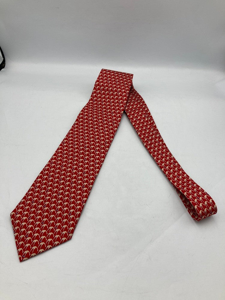 HUNTING WORLD ハンティングワールド キリン柄 ネクタイ シルク100％ 中古 D4