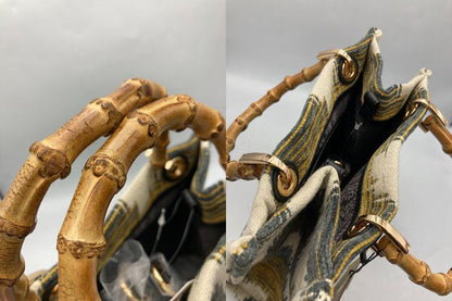 HASHIBAMI ハシバミ ジャガード バンブートート ミニ 中古 D4