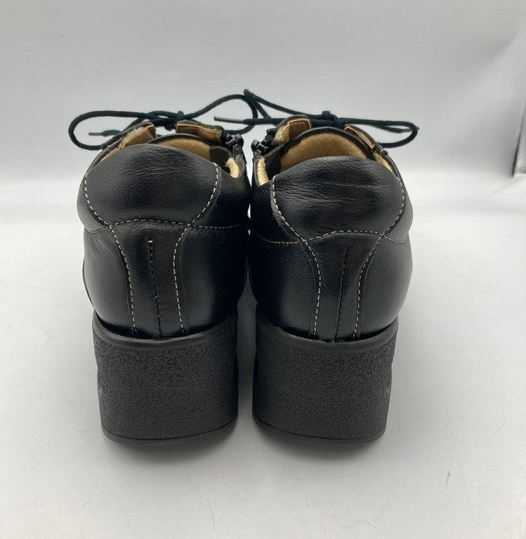 PIERRE RICCI ピエールリッチ 山羊革 4E 軽量 エアウォーキングシューズ ブラック サイズ24.0cm 中古 D4