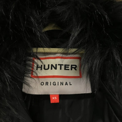 HUNTER ハンター ダウンジャケット レディース 冬 ファー ブラック XSサイズ 中古 N1