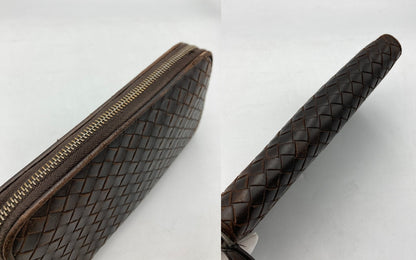 BOTTEGA VENETA ボッテガヴェネタ イントレチャート ラウンドファスナー長財布 中古 D4