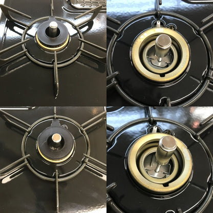 リンナイ ガステーブル ブラック プロパンガス用 水無し片面焼きグリル 据え置き LP コンロ 左強火力 KG35NBKL 中古 T1