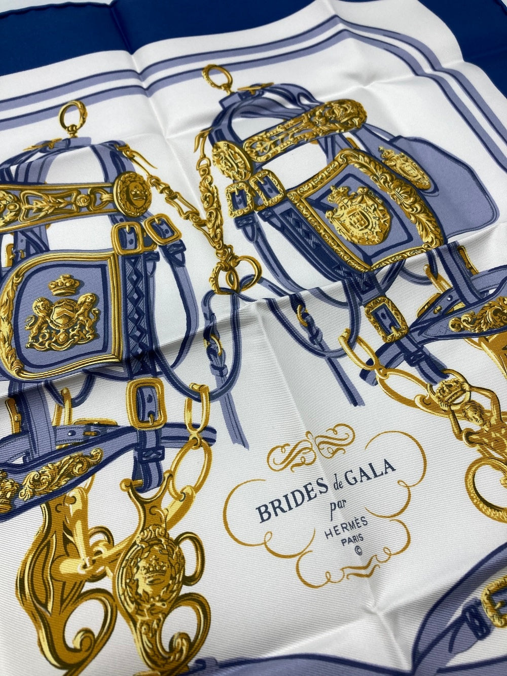 HERMES エルメス カレ40 BRIDES de GALA ブリッド・ドゥ・ガラ (式典用馬勒）シルクスカーフ 中古 D4