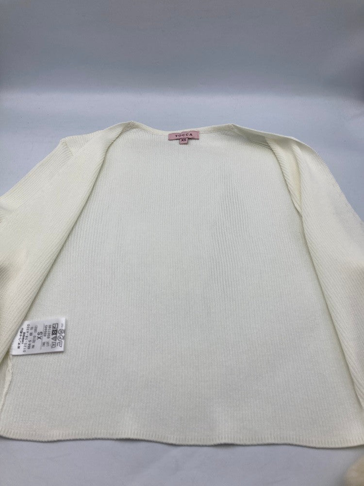 TOCCA トッカ エコファー付き ボレロ カーディガン 488445 サイズXS ホワイト 中古 D4