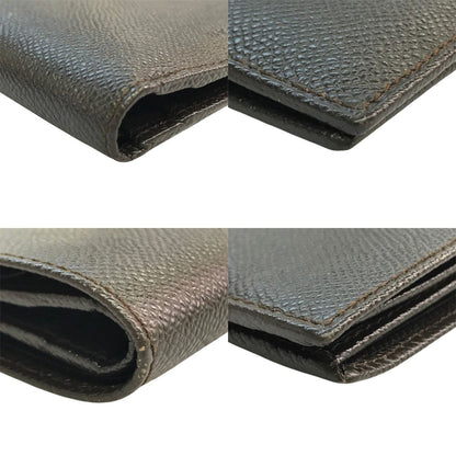 BVLGARI ブルガリ Hipster Large 2 Folds 財布 メンズ 二つ折り レザー 薄型 札入れ シンプル ブラウン 中古 T1