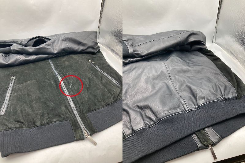 HUGO BOSS ヒューゴボス ラムレザー/スエード ブルゾン レザージャケット サイズ48 中古 D4