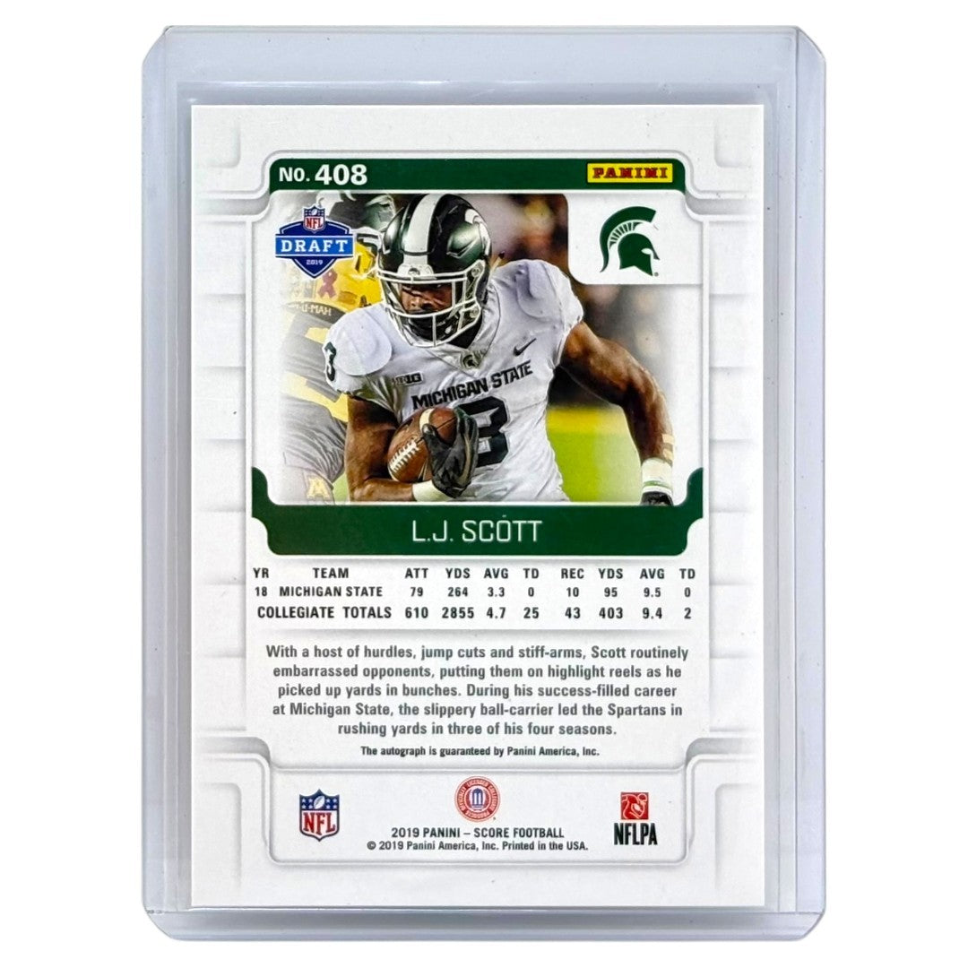 PANINI NFLカード SCORE L.J. SCOTT MICHIGAN STATE UNIVERSITY /20 #408 中古 IT1