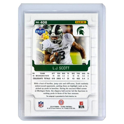 PANINI NFLカード SCORE L.J. SCOTT MICHIGAN STATE UNIVERSITY /20 #408 中古 IT1