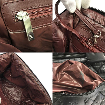 CHANEL シャネル コココクーン ミニボストンバッグ レディース ナイロン トート/ハンドバッグ キルティング 軽量 ブラック A47205 中古 T1