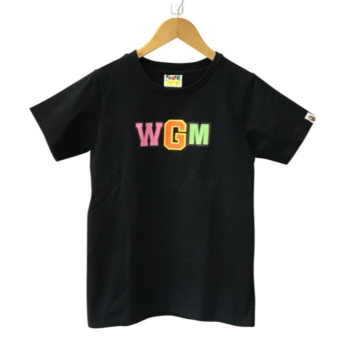 A BATHING APE アベイシングエイプ シャーク Tシャツ レディース 半袖 コットン WGM サメ バックプリント ブラック XSサイズ 中古 T1