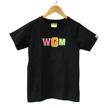 A BATHING APE アベイシングエイプ シャーク Tシャツ レディース 半袖 コットン WGM サメ バックプリント ブラック XSサイズ 中古 T1