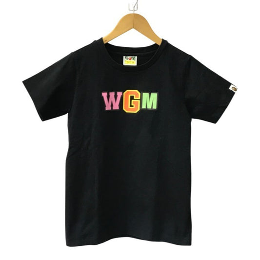 A BATHING APE アベイシングエイプ シャーク Tシャツ レディース 半袖 コットン WGM サメ バックプリント ブラック XSサイズ 中古 T1
