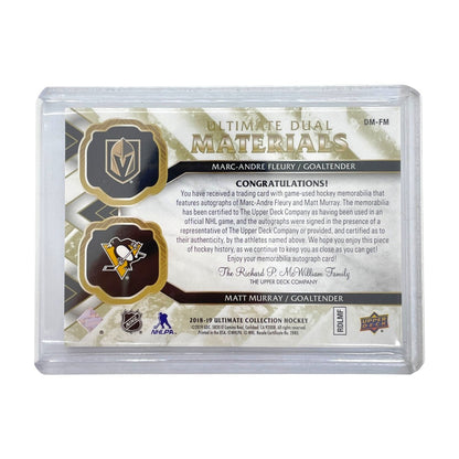 UPPER DECK NHLカード ULTIMATE COLLECTION MARC-ANDRE FLEURY GOLDEN KNIGHTS MATT MURRAY PENGUINS 03/25 #DM-FM 中古 IT1