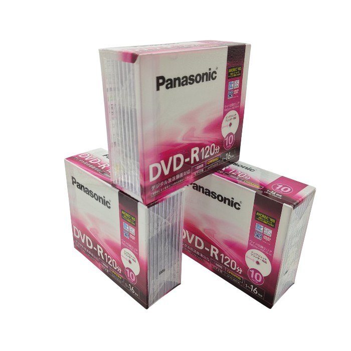 【未使用品】 Panasonic パナソニック 4.7GB(片面) 120分(標準) 1～16倍速 録画用 DVD-R 10枚入り LM-RC120N10K 3パックセット 中古 H４