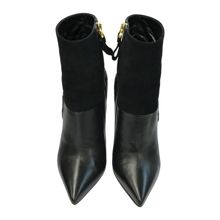 Sergio Rossi セルジオロッシ ショートブーツ レディース レザー スムース/スウェード/パイソン ハイヒール ブラック 中古 T1